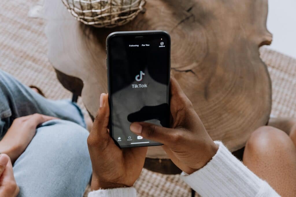 TikTok app loading on a phone